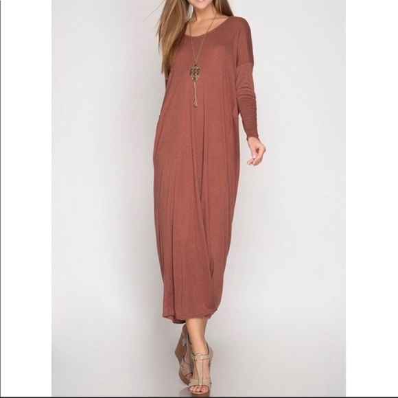 ☕️NWT! JUST IN! PUMPKIN SPICE TWIST BACK MAXI - Picture 2 of 8